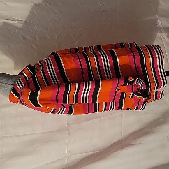 ELEMENTZ Petite Blouse with Adjustable Sleeves Red Orange Black Stripe Size PXL - Picture 5 of 7